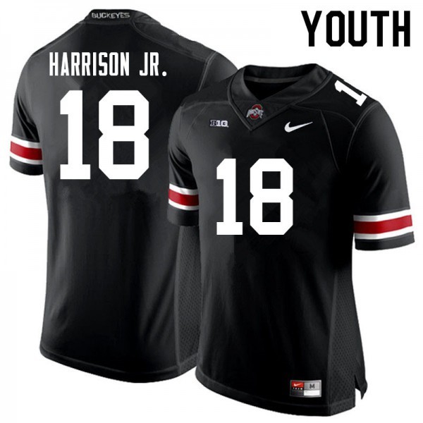 Ohio State Buckeyes Marvin Harrison Jr. Youth #18 Black College Football Jersey 2404NDOC2